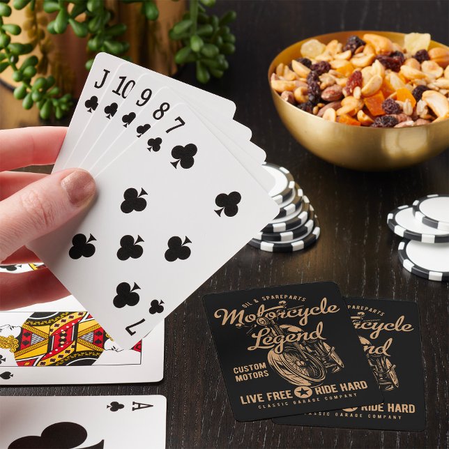 Motorcycle Legend Live Free Ride Hard Playing Cards (Creator Uploaded)