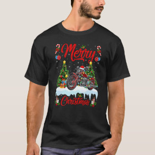 Motorcycle  Lights Xmas Tree Santa Motorcycle Chri T-Shirt