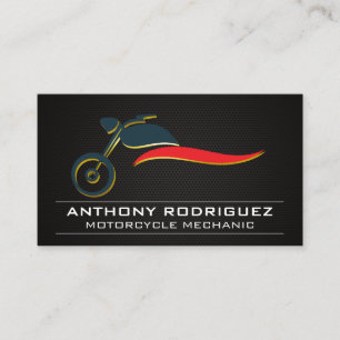 Motorcycle Logo Carbon Fibre Business Card