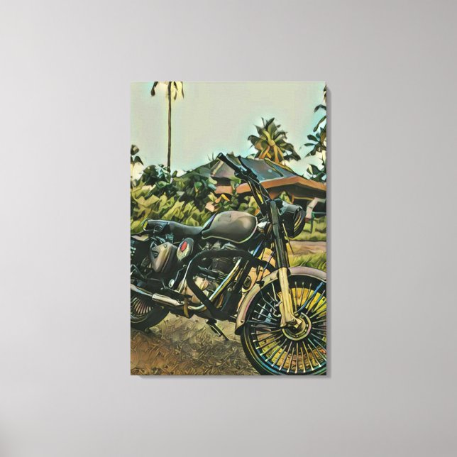 Motorcycle lover gift canvas print (Front)