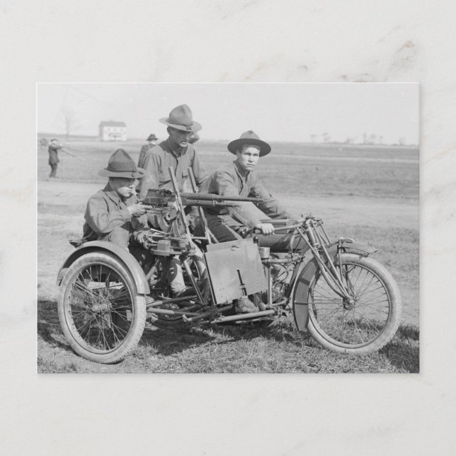 Motorcycle Machine Gun Postcard (Front)