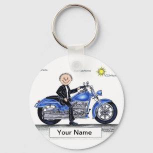 Motorcycle - Male Cartoon  Key Ring