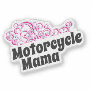 Motorcycle Mama  women bikers with swirly graphic