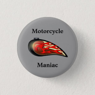 Motorcycle Maniac Gas Tank 3 Cm Round Badge