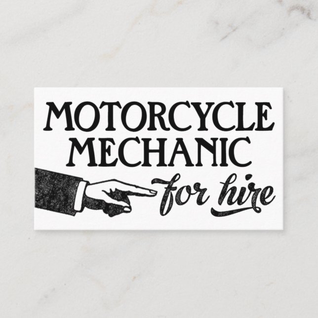 Motorcycle Mechanic Business Cards - Cool Vintage (Front)