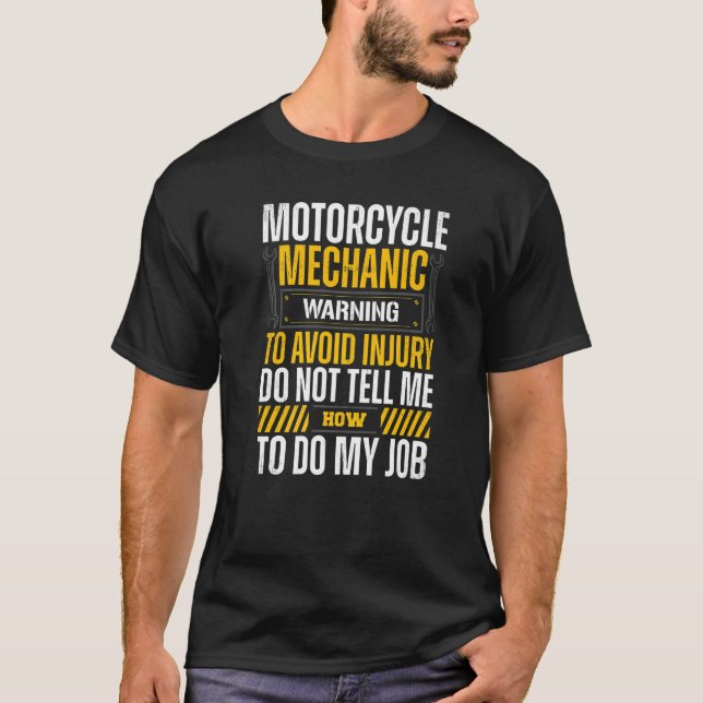 Motorcycle Mechanic Wrench Bike Biker Apparel T-Shirt (Front)