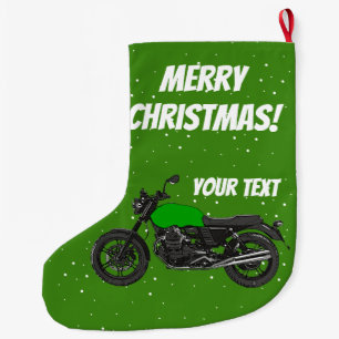 Motorcycle - Merry Christmas Large Christmas Stocking