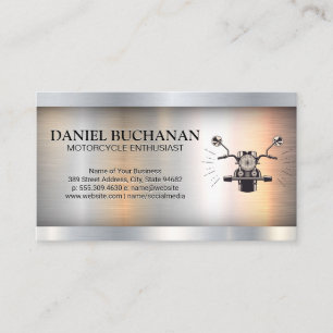 Motorcycle   Metallic Industrial  Business Card