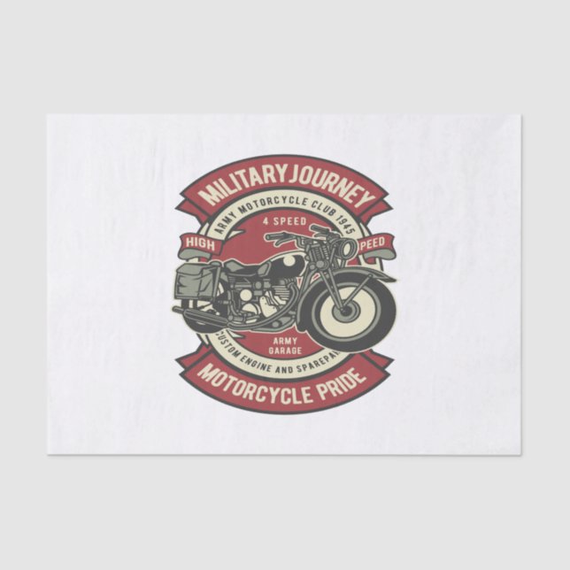 Motorcycle Military Tissue Paper (Front)