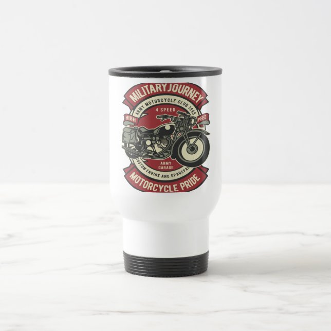 Motorcycle Military Travel Mug (Center)