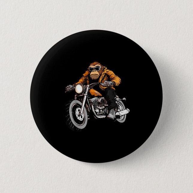 Motorcycle Monkeys  6 Cm Round Badge (Front)