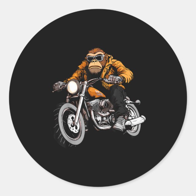 Motorcycle Monkeys  Classic Round Sticker (Front)