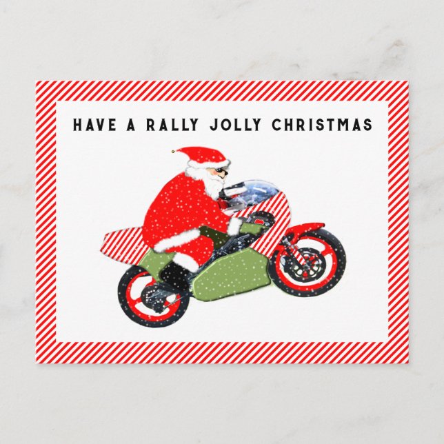 Motorcycle Motocross Christmas Holiday Postcard (Front)