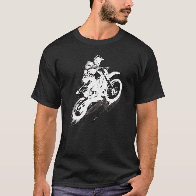 Motorcycle Motocross Dirt Bike Rider Racing Motors T-Shirt (Front)