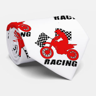 Motorcycle Motocross Racing Check Flag Necktie