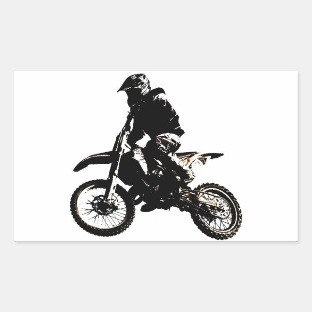 Motorcycle Motocross Rectangular Sticker (Front)