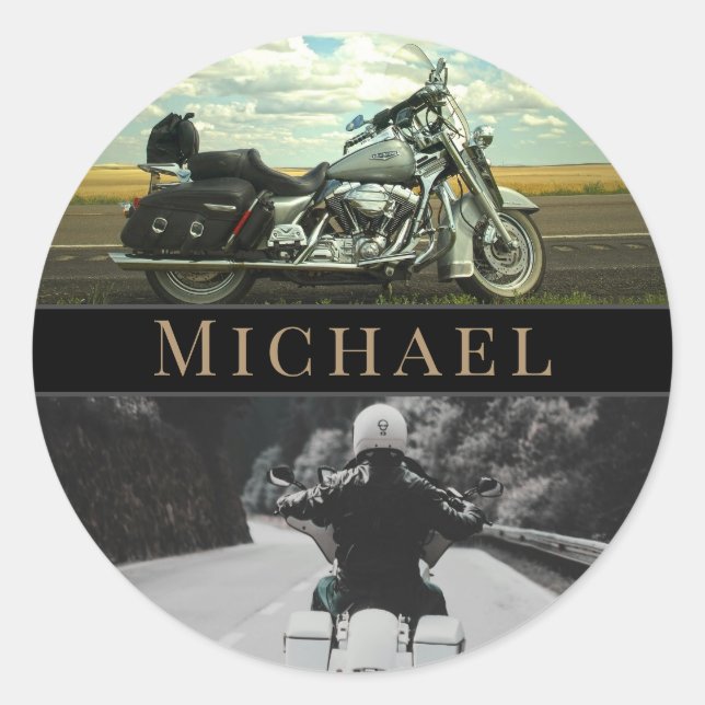 Motorcycle Motorbike accessory biker Classic Round Sticker (Front)