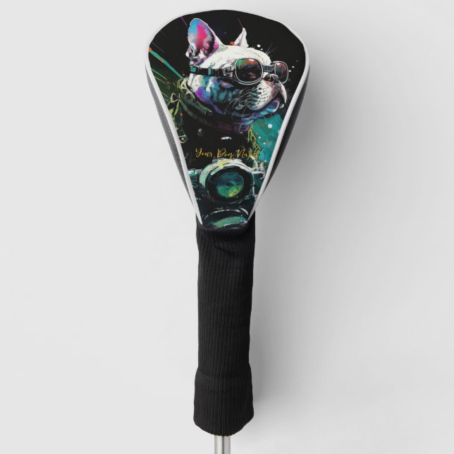 Motorcycle, Motorbike - Anime French Bulldog 005 Golf Head Cover (Front)