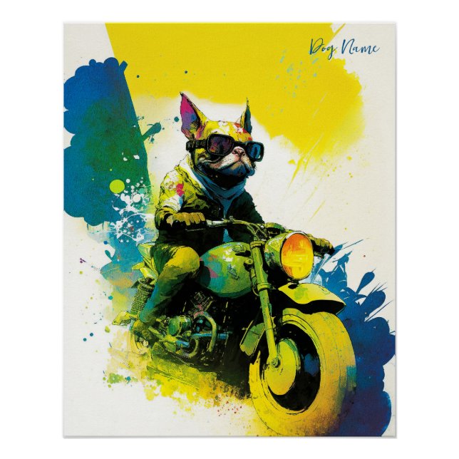 Motorcycle, Motorbike - Anime French Bulldog 007 Poster (Front)