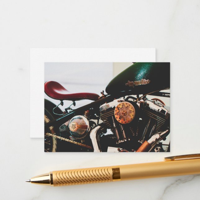 Motorcycle Motorbike Biker Ride Rider Enclosure Card (Front/Back In Situ)