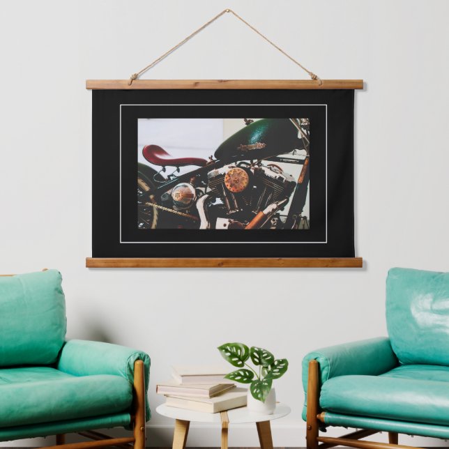Motorcycle Motorbike Biker Ride Rider Hanging Tapestry (Living Room)