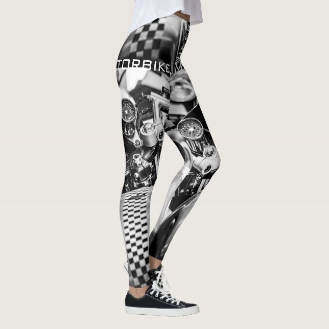 Motorcycle Motorbike Biker Ride Rider Leggings (Right)