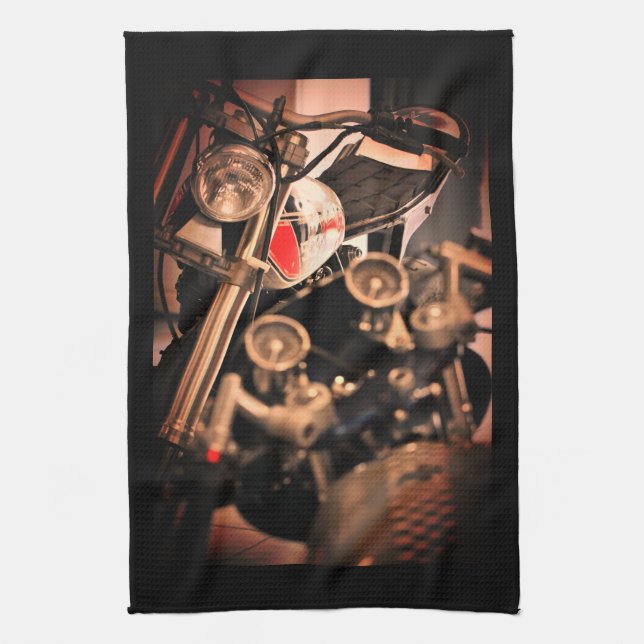 Motorcycle Motorbike Biker Tea Towel (Vertical)