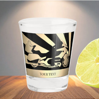 Motorcycle motorbike biker treff drinks shot glass