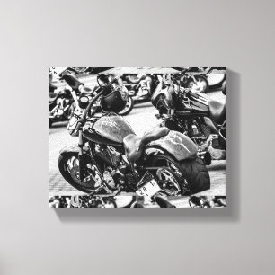 Motorcycle Motorbike Bikers Ride Riders Details Canvas Print