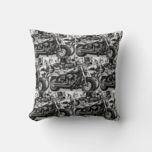 Motorcycle Motorbike Bikers Ride Riders Lifestyle Cushion