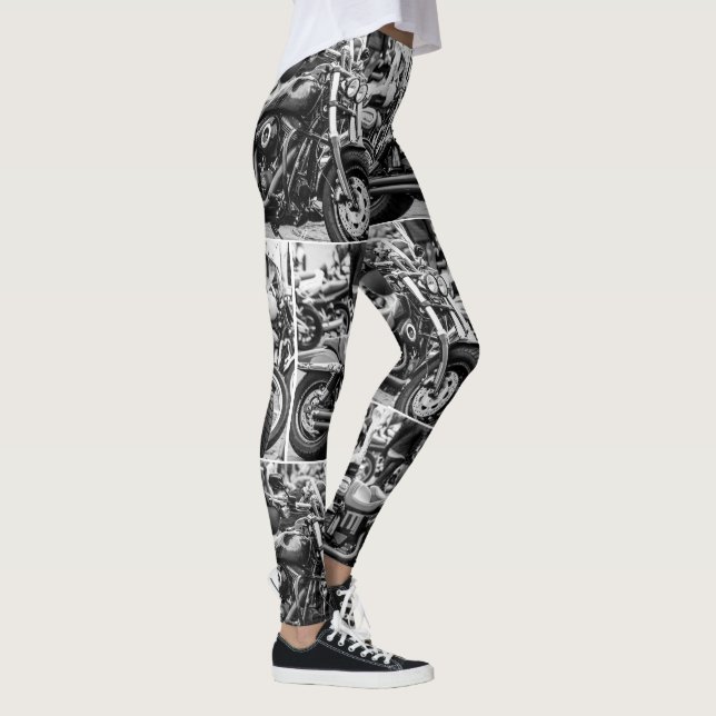 Motorcycle Motorbike Bikers Ride Riders Lifestyle Leggings (Right)