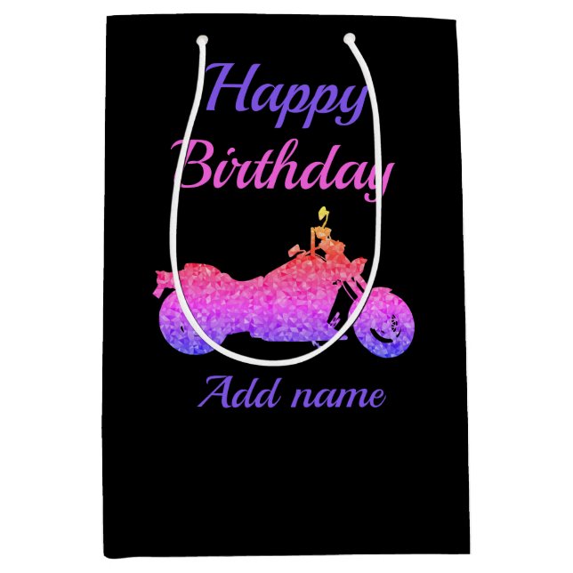 Motorcycle/motorbike personalised gift bag (Front)