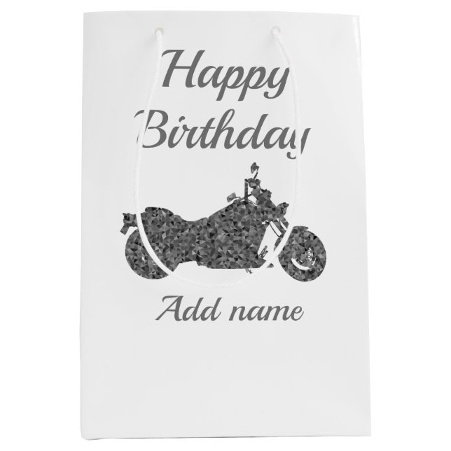 Motorcycle/motorbike personalised gift bag (Front)