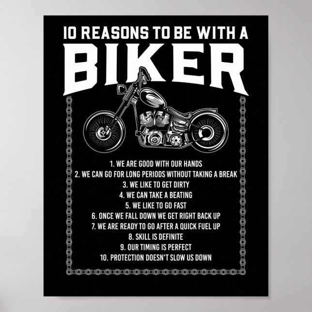Motorcycle  Motorbike  Ten Reasons To Be With A Poster (Front)