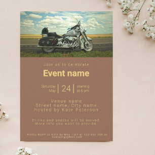 Motorcycle motorbike themed event Invitation