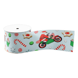 Motorcycle Motorcyclist Christmas Gift Grosgrain Ribbon