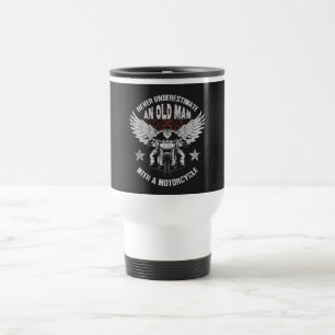 Motorcycle Old Man Travel Mug