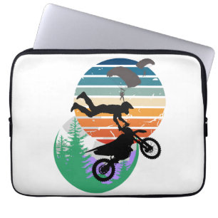 Motorcycle, parachutes, and the outdoors laptop sleeve