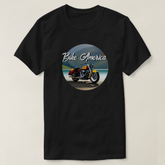 Motorcycle Parked near Lake T-Shirt
