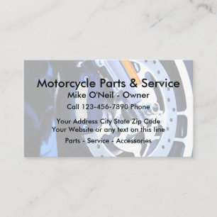 Motorcycle Parts Service Business Card