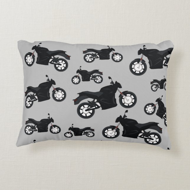 Motorcycle Pattern Decorative Cushion (Back)