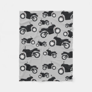 Motorcycle Pattern Fleece Blanket