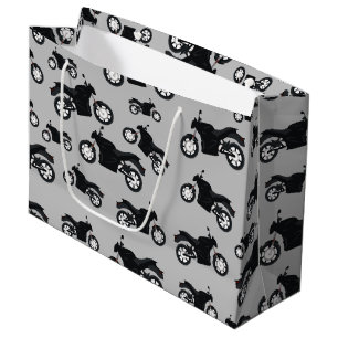 Motorcycle Pattern  Large Gift Bag