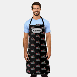 Motorcycle Pattern Personalised Apron