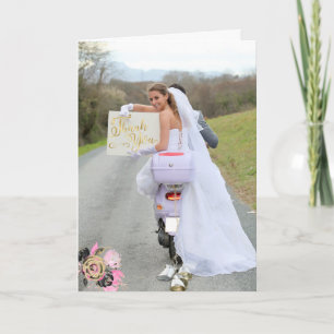 Motorcycle Photo Wedding Thank You Card