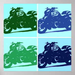 Motorcycle Pop Art Poster
