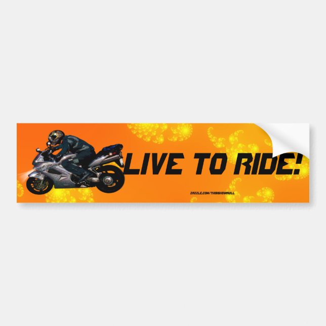 Motorcycle Power Biker Transport Gift Bumper Sticker (Front)