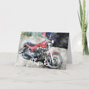 Motorcycle Power Biker Transport Gift Thank You Card