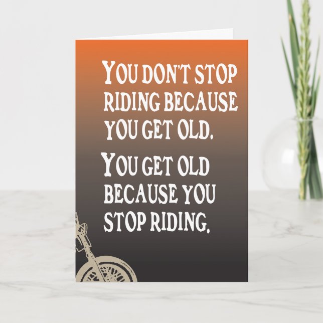 Motorcycle Quote Biker Birthday Card (Front)