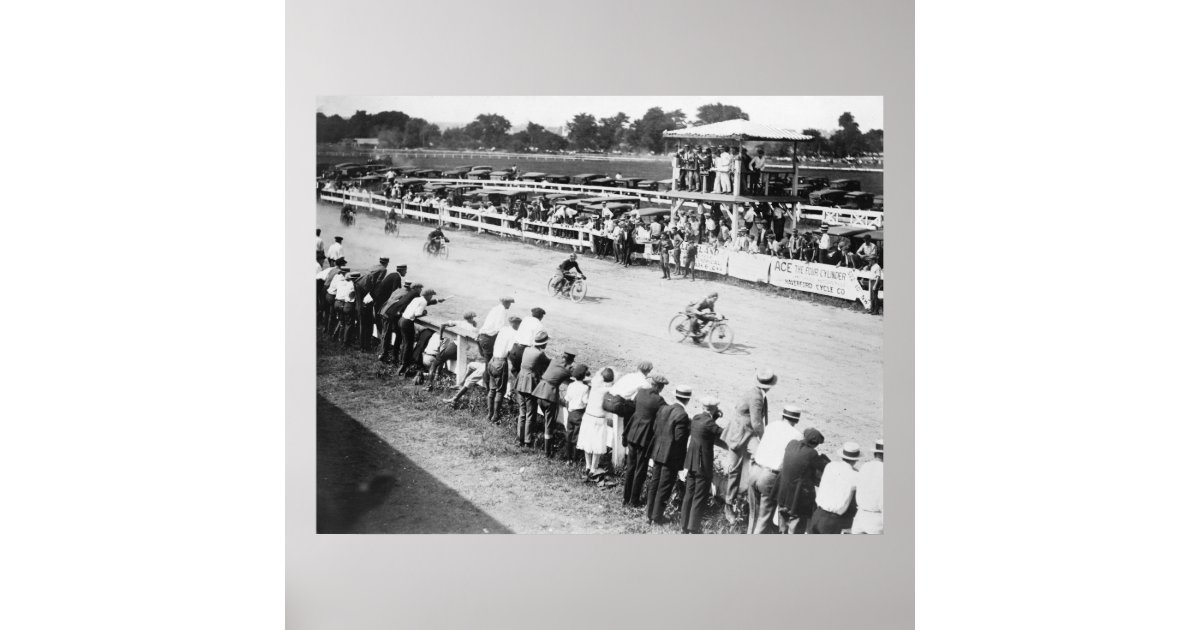 Motorcycle Race 1920 Poster Zazzle.co.uk